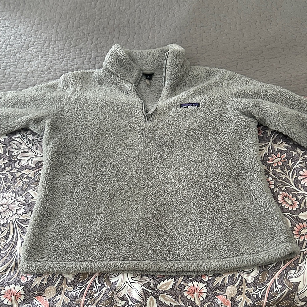 Patagonia Gray Sherpa Fleece Jacket | Women’s Size Large